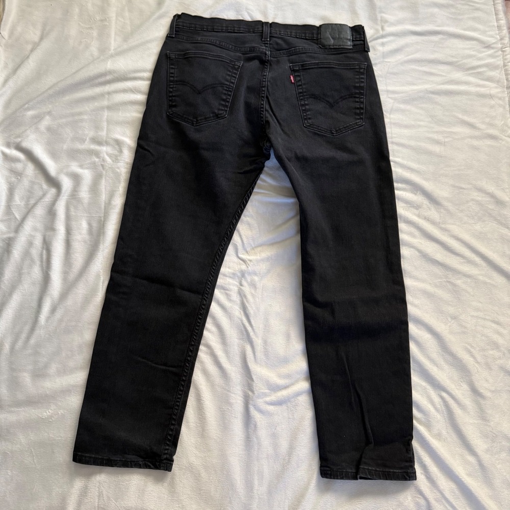 Levis 502 Taper Fit Jeans Mens 36x30 Black Denim Pants 29507-0001 - Picture 3 of 10